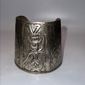 Engraved Silver Cuff Bracelet